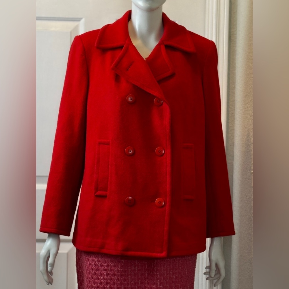 Trader Bay Vintage pure Wool double-breasted peacoat big buttons size 8